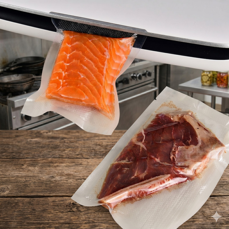 jorex mart Vacuum Sealer Machine for Food Storage Airtight Kitchen Sealing Manual Vacuum Bag Sealer