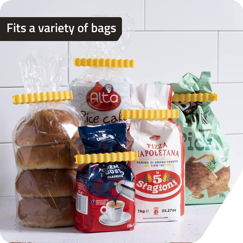 Top Select French Fries Shape 12 Pcs Plastic Food Bag Sealing Clips Set 1 Manual Vacuum Bag Sealer