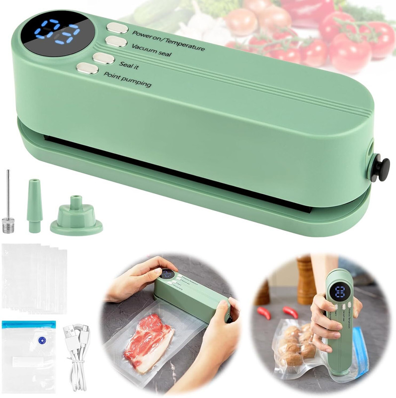 Opnex 3-in-1 Cordless Portable Vacuum Sealer Machine – Food Packaging & Storage Manual Vacuum Bag Sealer