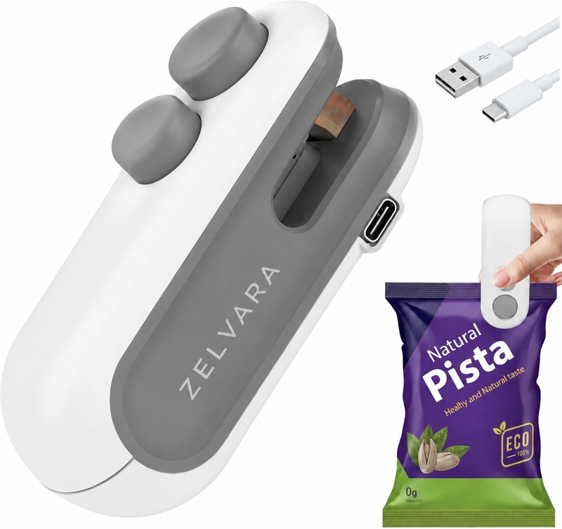 KASHTGO Mini Bag Sealer Machine with Cutter & Magnet, Rechargeable Heat Sealer Manual Vacuum Bag Sealer