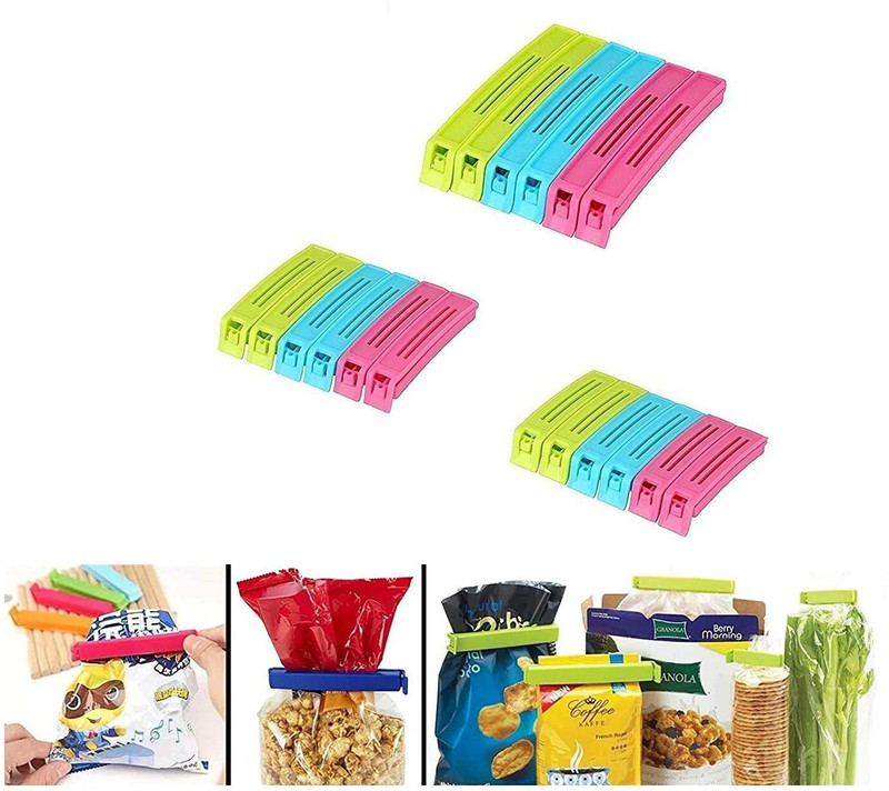 Dreamshop 18 Pcs -Plastic Food Snack Bag Pouch Clip Sealer (Set of 18, Multi-Color) Manual Vacuum Bag Sealer