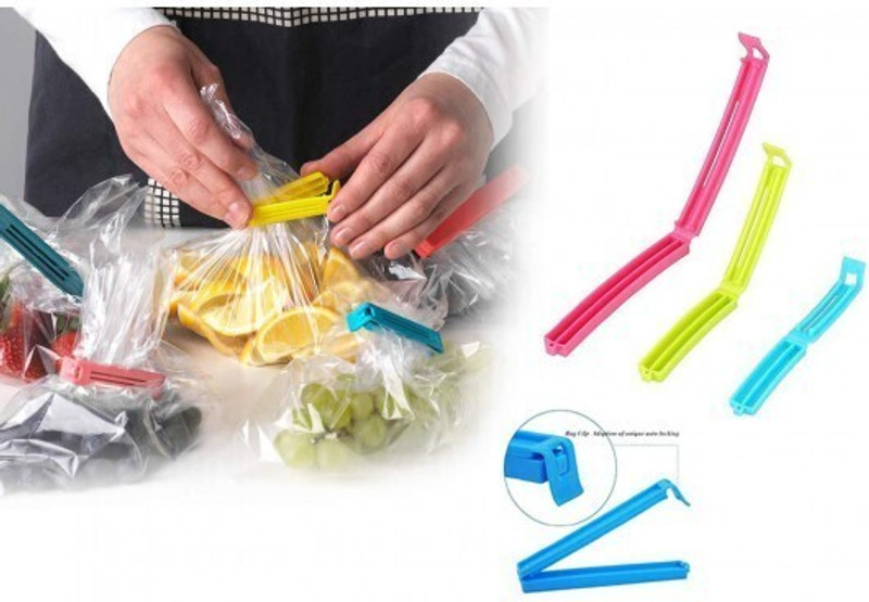 KRAZE Multi Purpose 4,3,2.4 inch/18pc Plastic Food Bag Sealing Clips Manual Vacuum Bag Sealer