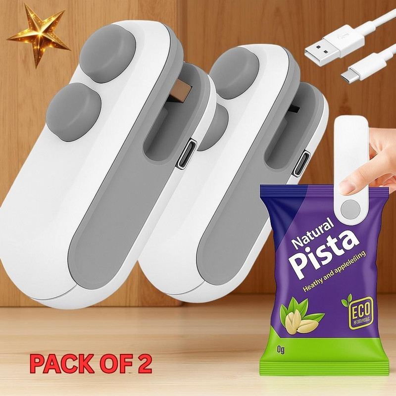 MiniBazzar Portable Mini Sealing Machine, Handheld Packet Sealer for Food, Snacks, Manual Vacuum Bag Sealer