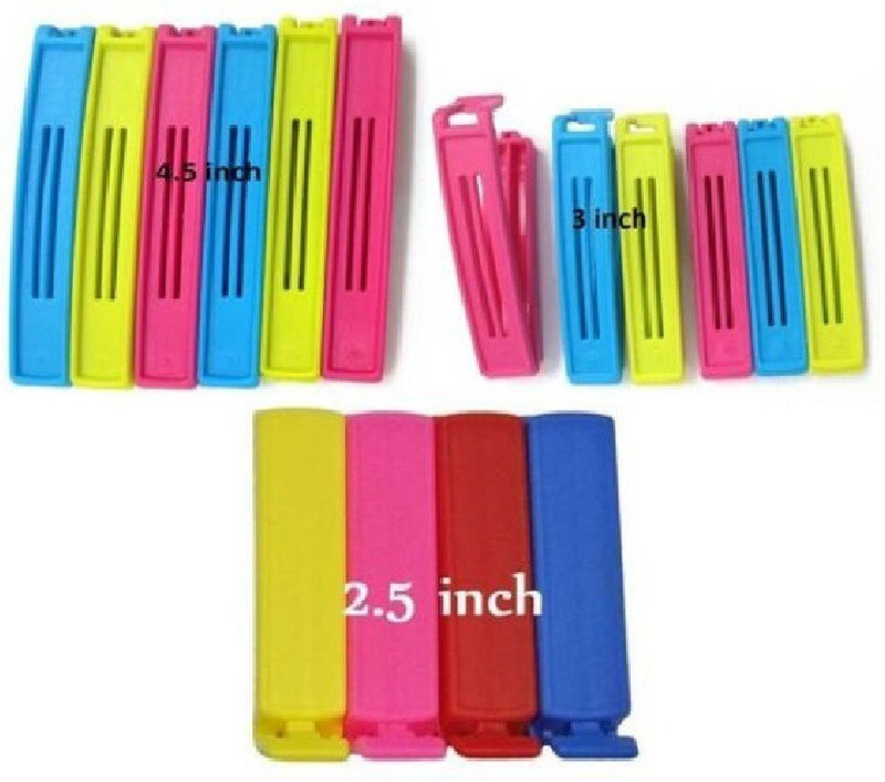ZIGSRA 3 Different Size Plastic Bag Pouch Clip Sealer for Keeping Food Fresh Manual Vacuum Bag Sealer