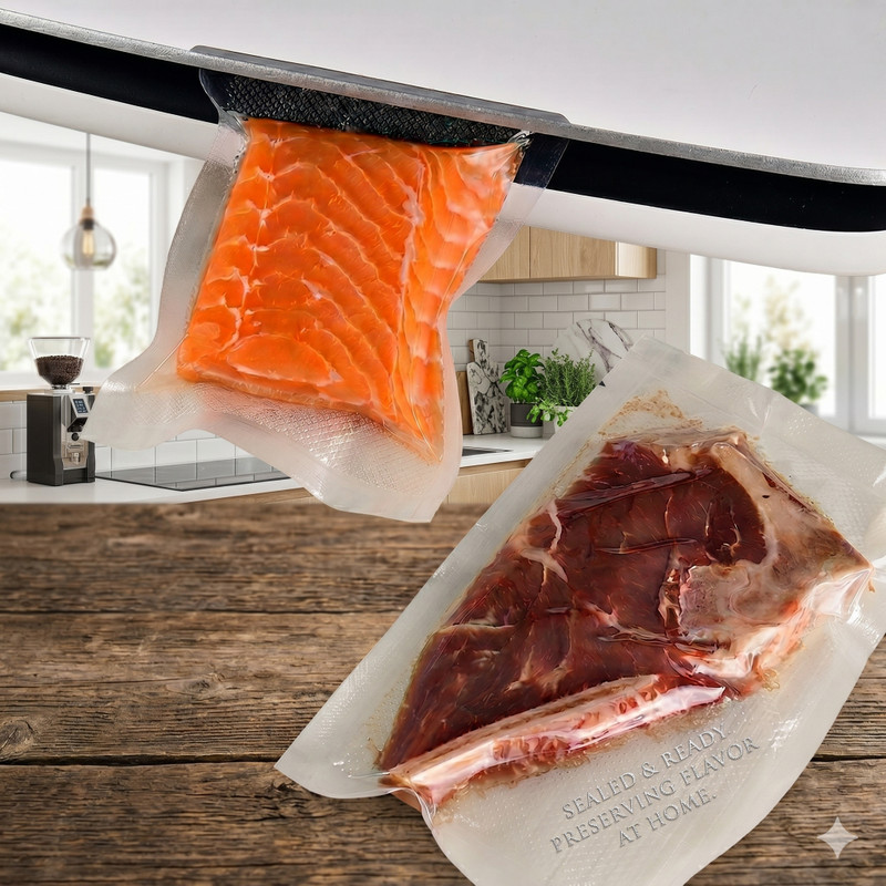 jorex mart Food Vacuum Sealer with One Touch Operation for Fresh Food Packing Manual Vacuum Bag Sealer