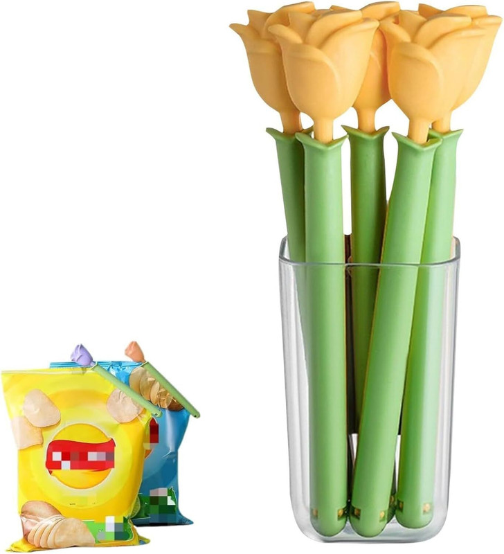 PavitraCastle Flower Shaped Food Sealer Clips 5pcs Plastic Snack Bag Sealing Clips Manual Vacuum Bag Sealer