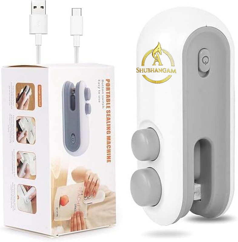 Shubhangam Portable USB Bag Sealer Machine for Plastic & Snack Packets Manual Vacuum Bag Sealer