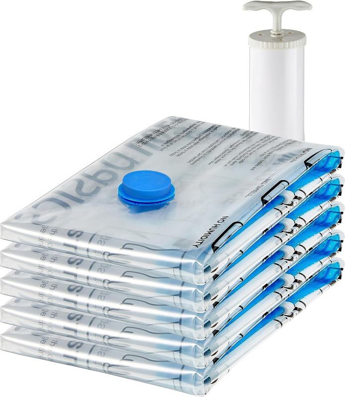 Celisca Premium Vacuum Storage Bag Set with Hand Pump – Space Saving Organizer High Volume Storage Vacuum Bags(Pack of 5)