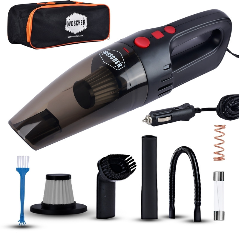 Woscher 1618, 120 W,6000 PA Stainless Steel HEPA Filter Car Vacuum Cleaner(Black)