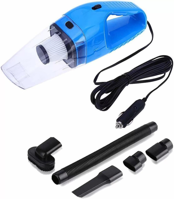 Onshoppy Car Vacuum 12V High Power Wet and Dry Handheld Portable with Powerful Suction Car Vacuum Cleaner with Reusable Dust Bag(Blue)