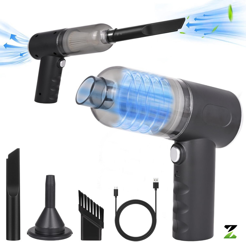 Zubeen Mini powerful Portable Car Vacuum Cleaner | Wireless Handheld High Power for Car Car Vacuum Cleaner with Reusable Dust Bag(Black, Grey)
