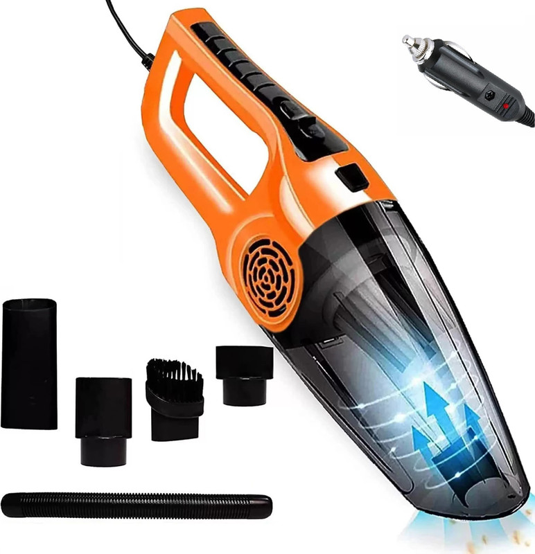 Leemoza Pro+ Car Vacuum Cleaner, High Suction Power, Multi Accessories, HandheldModern Car Vacuum Cleaner with Anti-Bacterial Cleaning(Black)