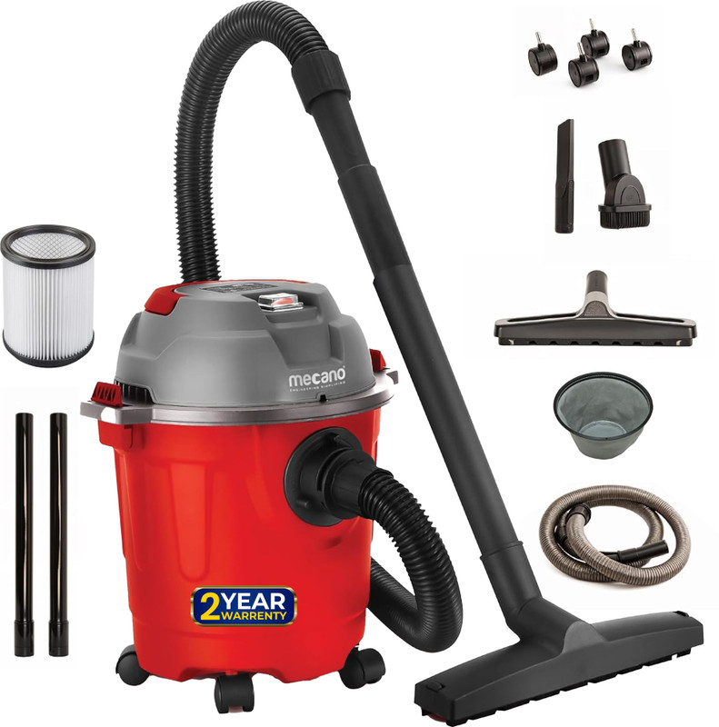 iBELL Mecano Premia 1000W 10 Liters ,Blower Function, Wet & Dry Vacuum Cleaner with 2 in 1 Mopping and Vacuum(Red, Grey)