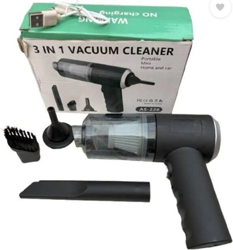 RAAJAA Car Portable Vacuum Cleaner Type C Charger Cordless Vacuum Cleaner(Black)