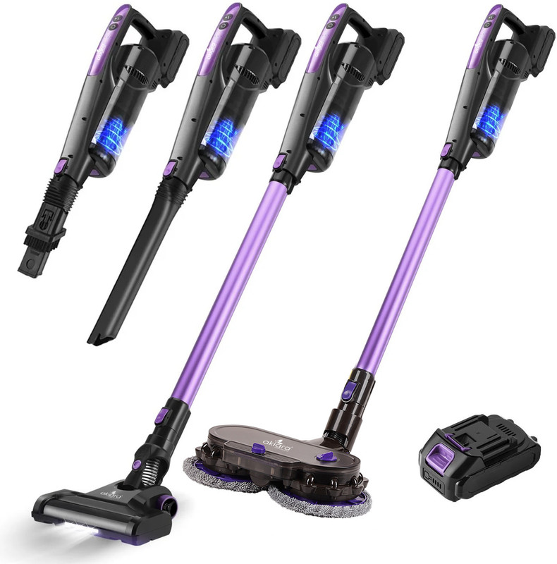 akiara Floor Vacuum Cleaner Cordless Vacuum Cleaner(Black, Purple)