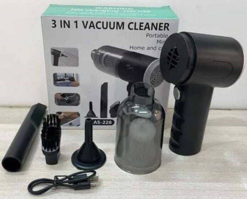 Adi Handheld Portable Vacuum with Strong Suction Cordless Vacuum Cleaner (Black) 01 Car Vacuum Cleaner with Anti-Bacterial Cleaning(Black)