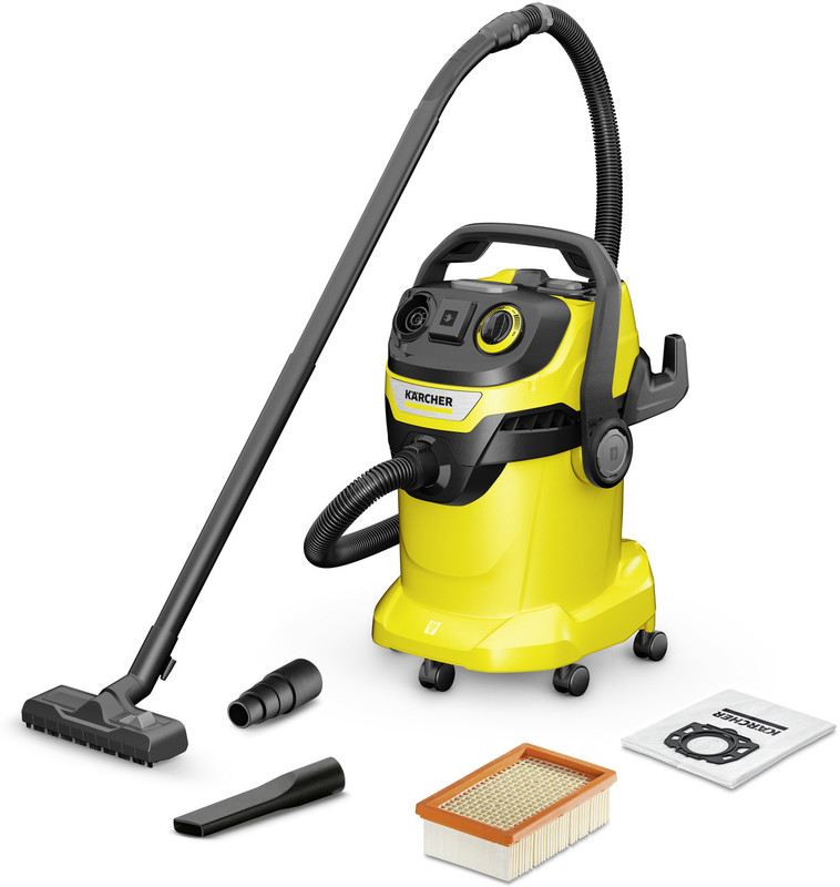 Karcher WD 5 P V-25/5/22 |25Ltr|1100W|5Mtr Cord| 2.2m Hose | Blower Function | Powerful Wet & Dry Vacuum Cleaner(Yellow)