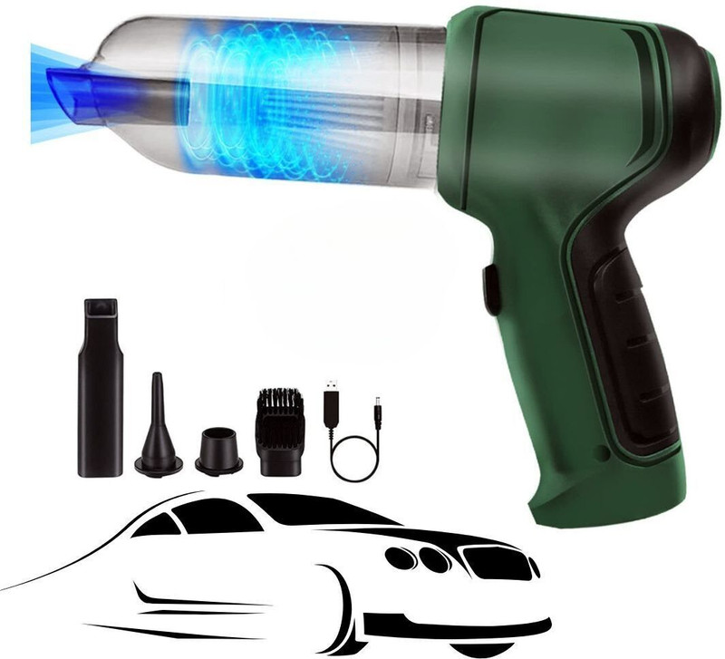 HAIYUN Wireless Mini Vacuum Cleaner with 9000Pa Suction Power with Air Blower for Home Car Vacuum Cleaner with Reusable Dust Bag(Green)
