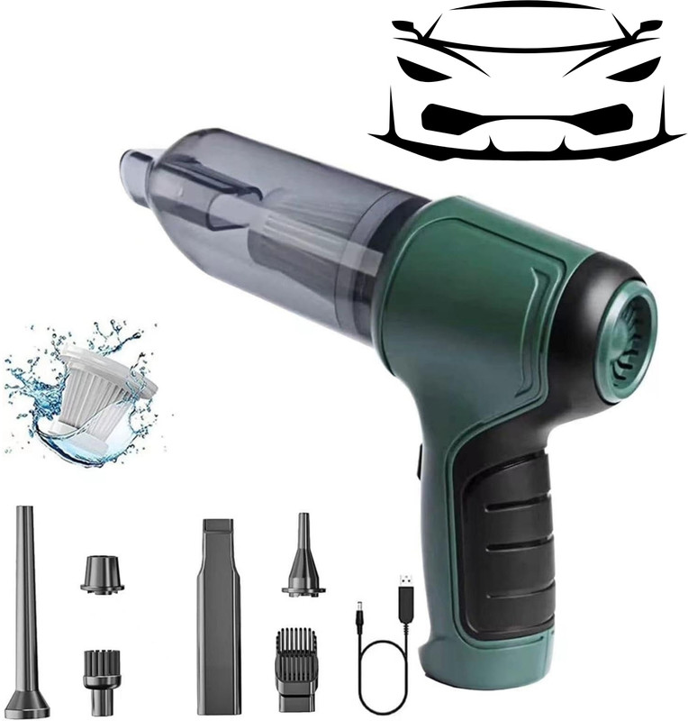 HAIYUN Mini Car Vacuum Cleaner 9000Pa Suction Power with Air Blower for Home,Car,Office Car Vacuum Cleaner(Green)