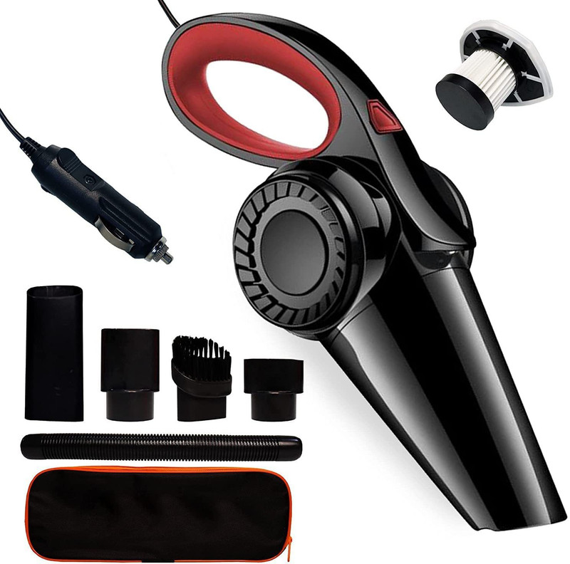 Ozoy Powerful Portable & High Power 12V Car Handheld Vacuum Car Vacuum Cleaner(BLACK-RED-AY)