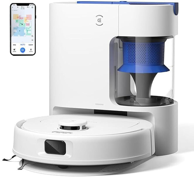 ECOVACS N30 Plus Robotic Floor Cleaner 2025 New Launch, Bagless Eco-Friendly Multi-Cyclone Auto Empty Station, 10000 Pa Suction, 5200mAh Battery, Covers 3500+sq ft, Zero Tangle 2.0 with 2 in 1 Mopping and Vacuum (WiFi Connectivity, Google Assistant and Alexa)(White)