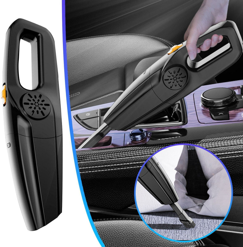 GaxQuly Handheld Cordless Car Vacuum Cleaner Rechargeable for Home,Office,Pet Hair Hand-held Vacuum Cleaner with Reusable Dust Bag, 2 in 1 Mopping and Vacuum(Black)