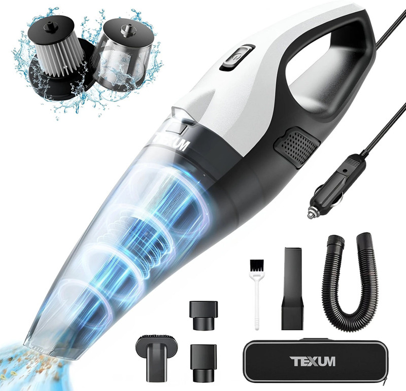 TEXUM TVC-A200 Portable, Handheld,12V DC /180W, 8 KPA Power,14.76ft Long Cord Car Vacuum Cleaner(Black, Grey)