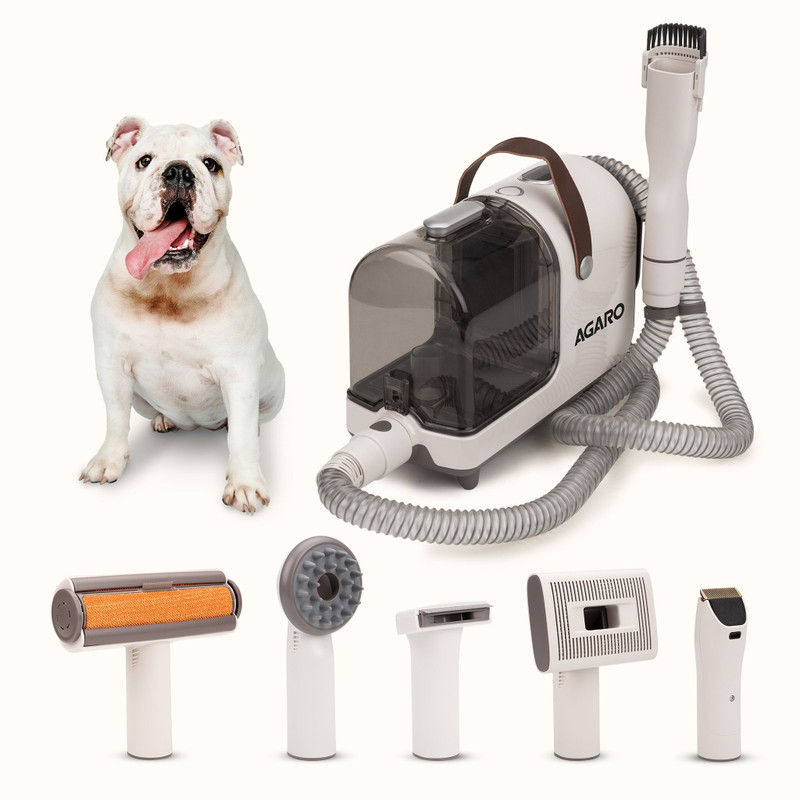 AGARO Supreme Pet Grooming Kit & Vacuum Suction, Picks up 99% Pet Hair, Dry Vacuum Cleaner(White)