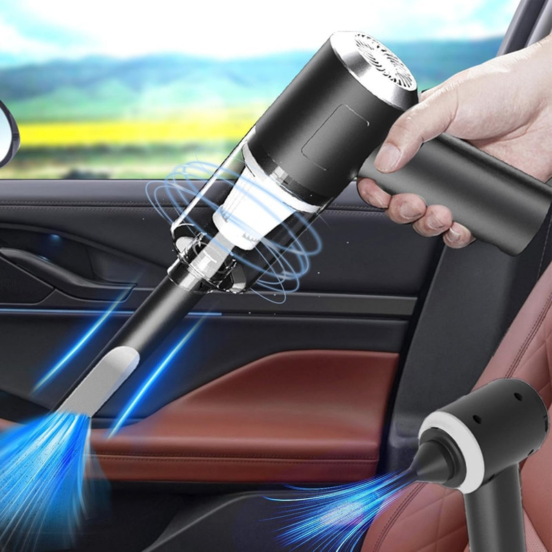 Zubeen Mini Portable Car Vacuum Cleaner | Wireless Handheld High Power for Car & Home Car Vacuum Cleaner with Reusable Dust Bag(Black, Grey)