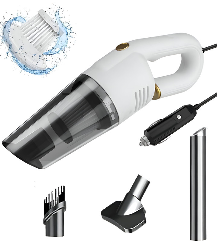ANIRUDHA Portable HighPower 120W/9000PA/DC12V, 16.4Ft Corded Handheld Vacuum with LED Pro Car Vacuum Cleaner with Anti-Bacterial Cleaning, 2 in 1 Mopping and Vacuum(Black)