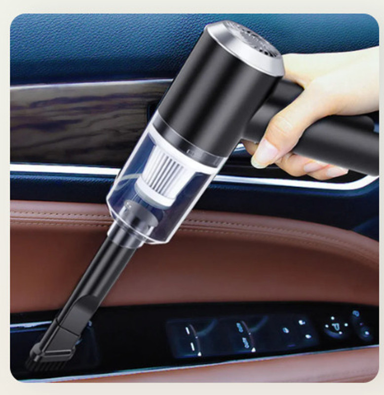 Kanha Sales Cordless Handheld Car Vacuum Cleaner with Blower & Nozzle carvcm112 Car Vacuum Cleaner with 2 in 1 Mopping and Vacuum (Google Assistant)(Black)