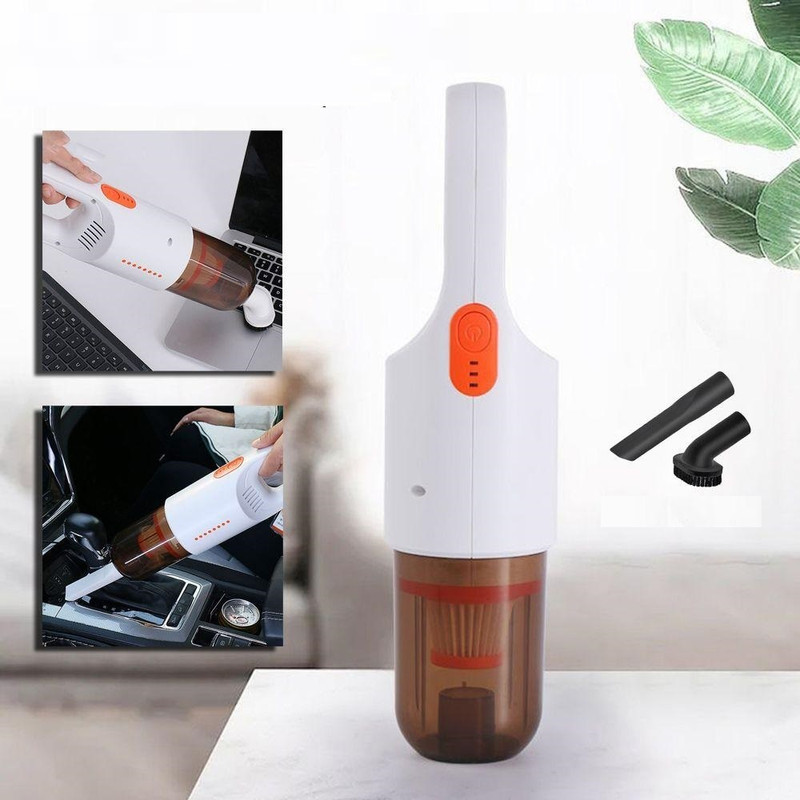 Keekos Car Vacuum Powerful Portable & High Power 12V Car Handheld Vacuum Cleaner Car Vacuum Cleaner with 2 in 1 Mopping and Vacuum(White, Red)