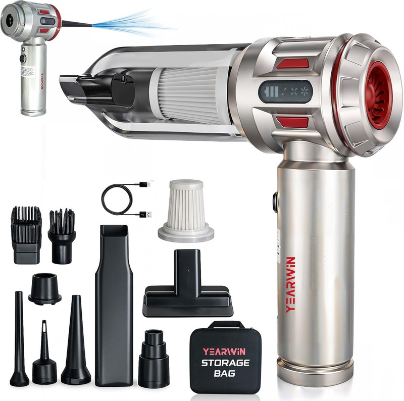 Yearwin 4 in 1 Vacuum Cleaner for Car, Home and offices Car Vacuum Cleaner with 2 in 1 Mopping and Vacuum(Silver)