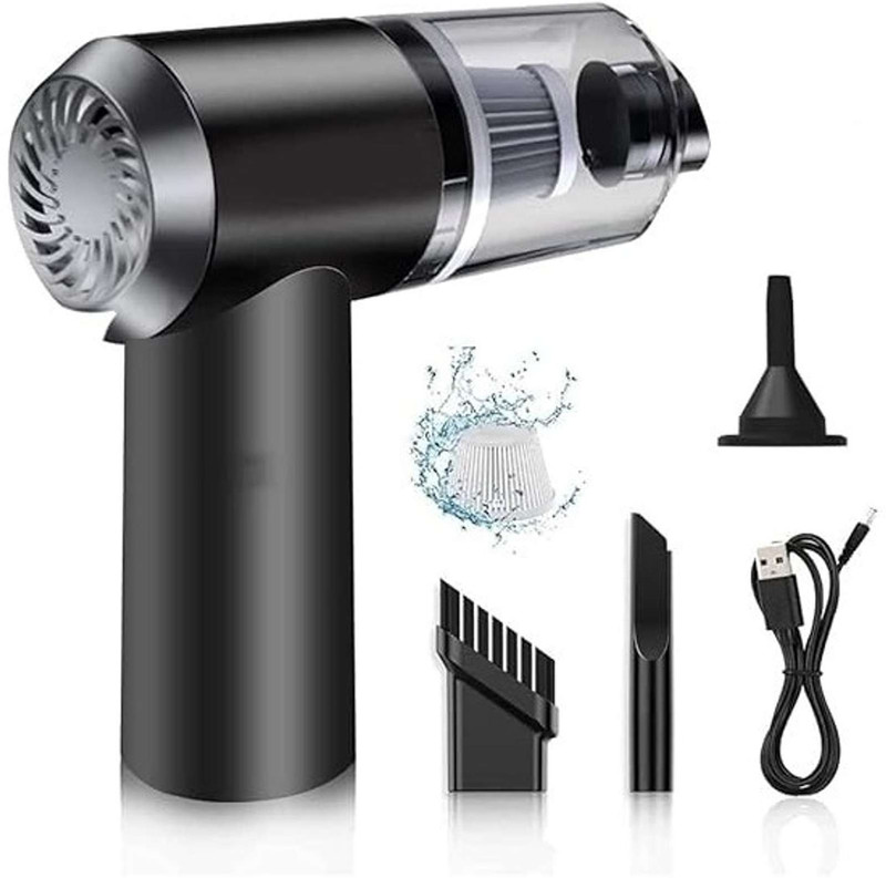 ZEB ‎3 IN 1 Portable and Rechargeable Car Vacuum Cleaner(Black)