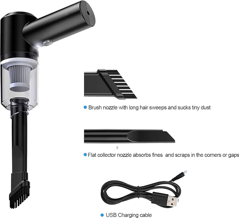 Viraan Mini Handheld Vacuum Cleaner | 3 in 1 Home & Car Cleaning Tool Car Vacuum Cleaner(Black)