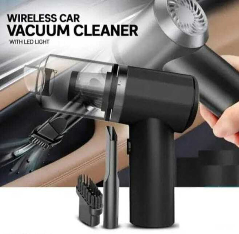 Crowntle Vacuum Cleaner Car Vacuum Cleaner with Anti-Bacterial Cleaning, Reusable Dust Bag(Black)