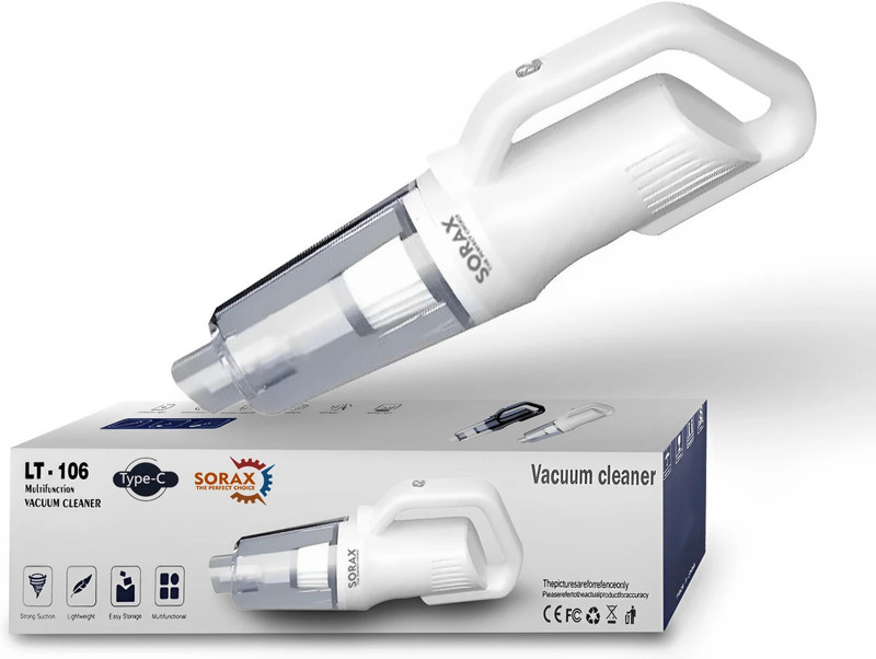 ASRYD Powerful Suction Wireless Handheld Rechargeable DC12V Wet/Dry Home Car Vacuum Cleaner with Anti-Bacterial Cleaning(White)