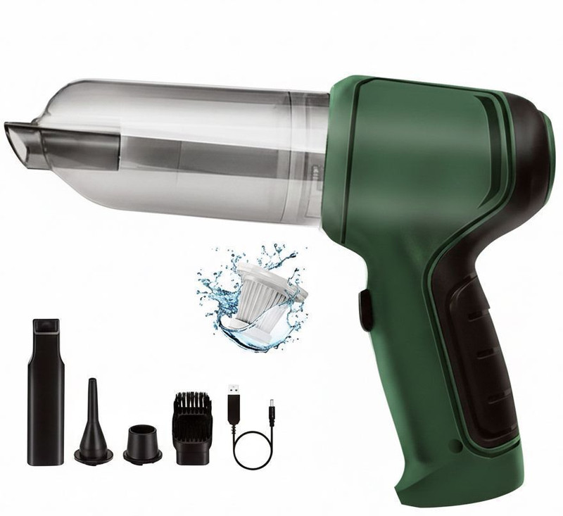 EVERSYS Best Car Accessories Vacuum Cleaner for Car Use, Home Hand-held Vacuum Cleaner with Anti-Bacterial Cleaning, 2 in 1 Mopping and Vacuum(Green)