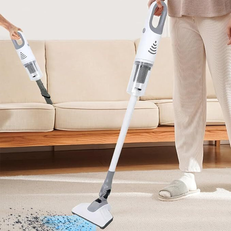 BAZKU Upright Wet & Dry Vacuum Cleaner for Home 600W with 15KPA Power Suction Hand-held Vacuum Cleaner(White-Grey)