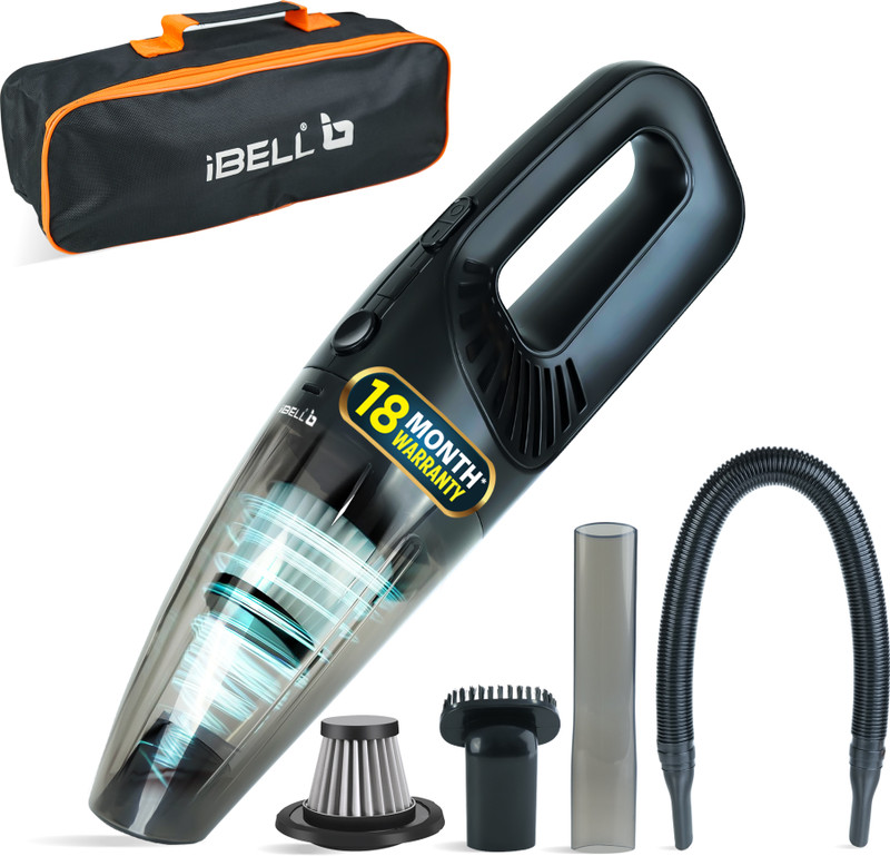 iBELL TURBOVAC800 Cordless Car Vacuum Cleaner, Rechargeable, Wet & Dry, High Suction Car Vacuum Cleaner(Black)