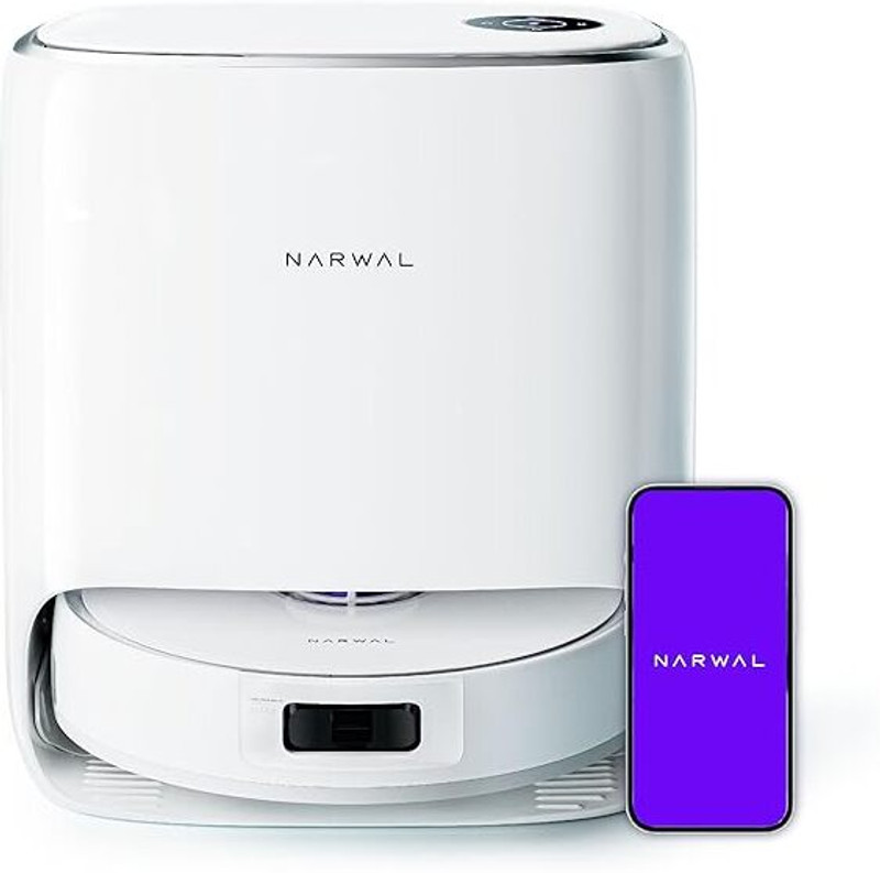 Narwal Freo X Ultra Robotic Floor Cleaner with 8200Pa Suction, Auto Mop Drying/Washing, Zero-Tangling, DirtSense�, Maintenance-Free Base, 3D Mapping, Google Home, Alexa, Siri Compatible (WiFi Connectivity)(White)
