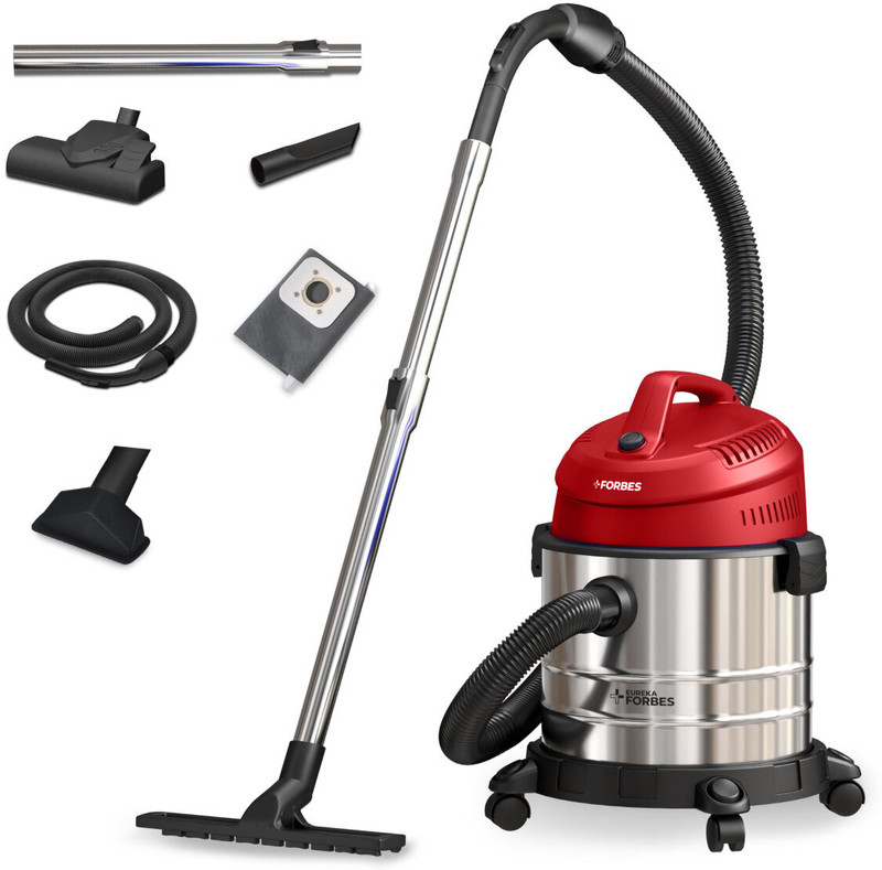 EUREKA FORBES Armor Wet & Dry Vacuum Cleaner 22 kPa High Power Suction Vacuum Cleaner | Blower Function | 20 litres Tank Capacity | High strength Stainless Steel Body | 7 Multipurpose Accessories |1 Year Warranty with 2 in 1 Mopping and Vacuum(Red, Black, Silver)