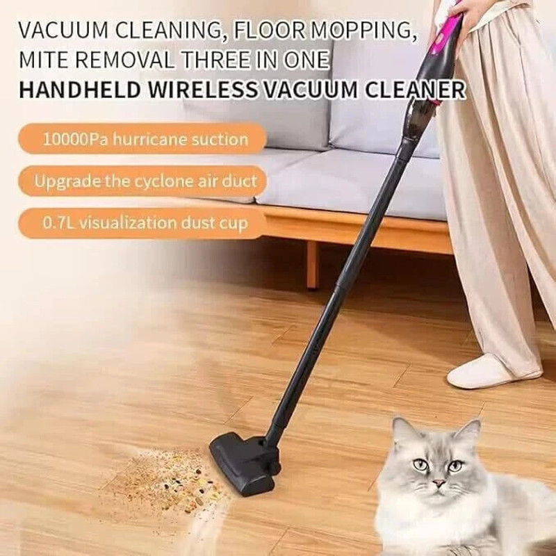 WENGONVILA 3-in-1 Cordless Vacuum Cleaner | Handheld + Stick + Floor Cleaning Hand-held Vacuum Cleaner(Red + Black)