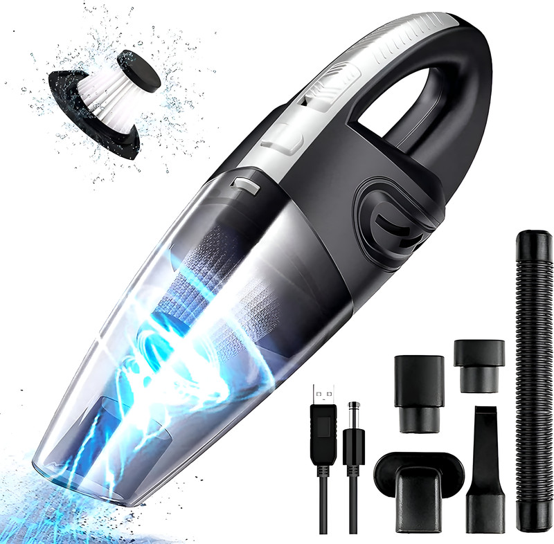 AK-NIR WIRELESS PowerFull PRO+ Rechargeable Vacuum, Multipurpose Used with High Suction Car Vacuum Cleaner with 2 in 1 Mopping and Vacuum, Anti-Bacterial Cleaning(Silver & Black)