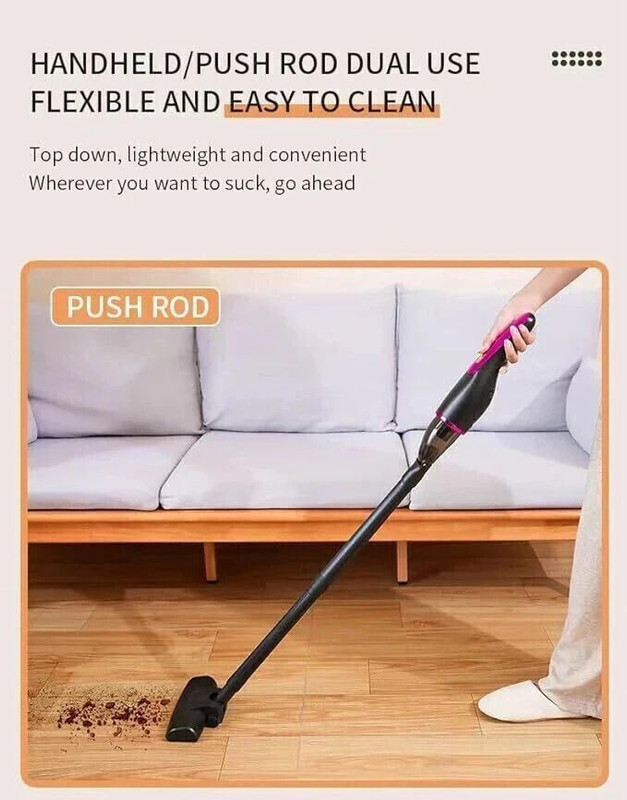 WENGONVILA Home Vacuum Cleaner 3-in-1 | Easy Grip Handle & Reusable Filter Hand-held Vacuum Cleaner with 2 in 1 Mopping and Vacuum(Multicolor)