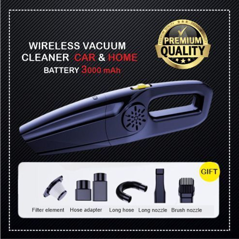 EVETIS Home/Car Wireless Vacuum Cleaner Wet/Dry Dual Use Vacuum Cleaner.EV-315 Cordless Vacuum Cleaner with 2 in 1 Mopping and Vacuum, Anti-Bacterial Cleaning(Black)