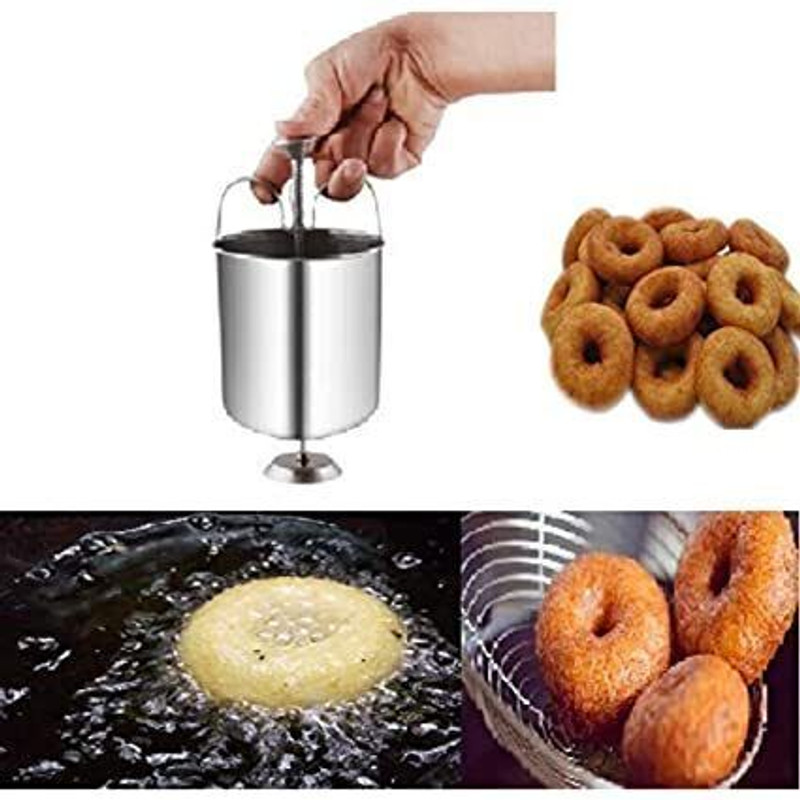FULKIZA sdc Stainless Steel Medu Vada Maker Machine with Stand for Kitchen, Vada Maker