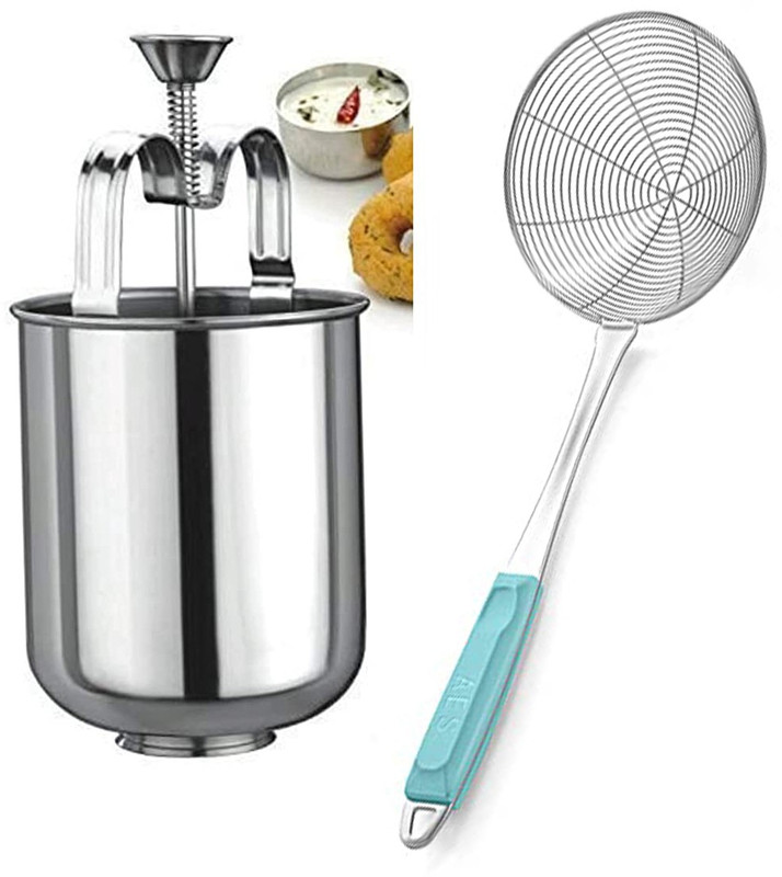 Top Trick Medu Vada Maker with Deep Fry Oil Strainer for Kitchen,Puri Jhara Vada Maker