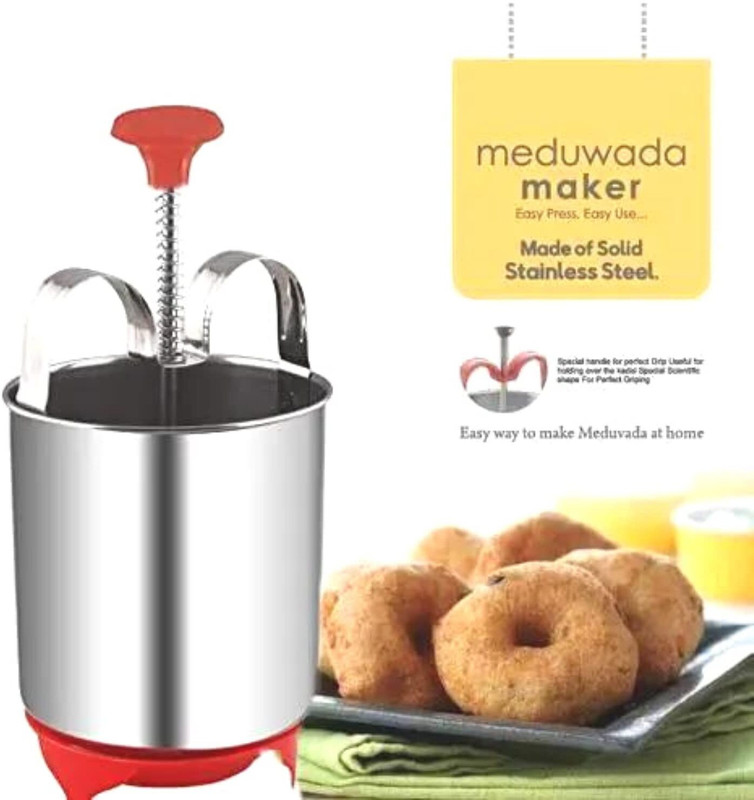 FOLIAM Stainless Steel Vada Maker with Stand, Cheese,Ginger,Garlic Grater for Kitchen Vada Maker