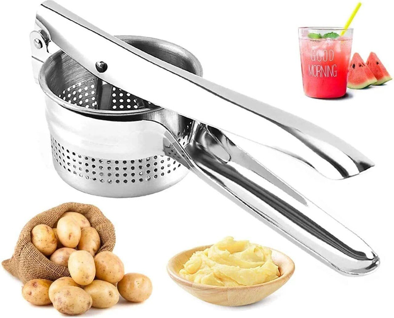 KV Crockwares Potato Ricer Masher for Fruits, Vegetables & Multi-Purpose Juice Pressing Stainless Steel Masher(Pack of 1)